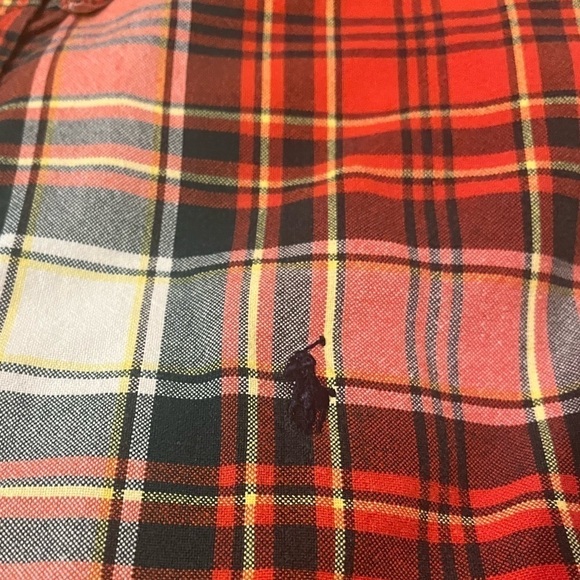 Ralph Lauren 100% Cotton Plaid Red/Green Button Down Shirt Sz. L - Picture 4 of 4